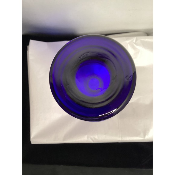 Dark Cobalt Blue Hand Blown Vase - Picture 6 of 6